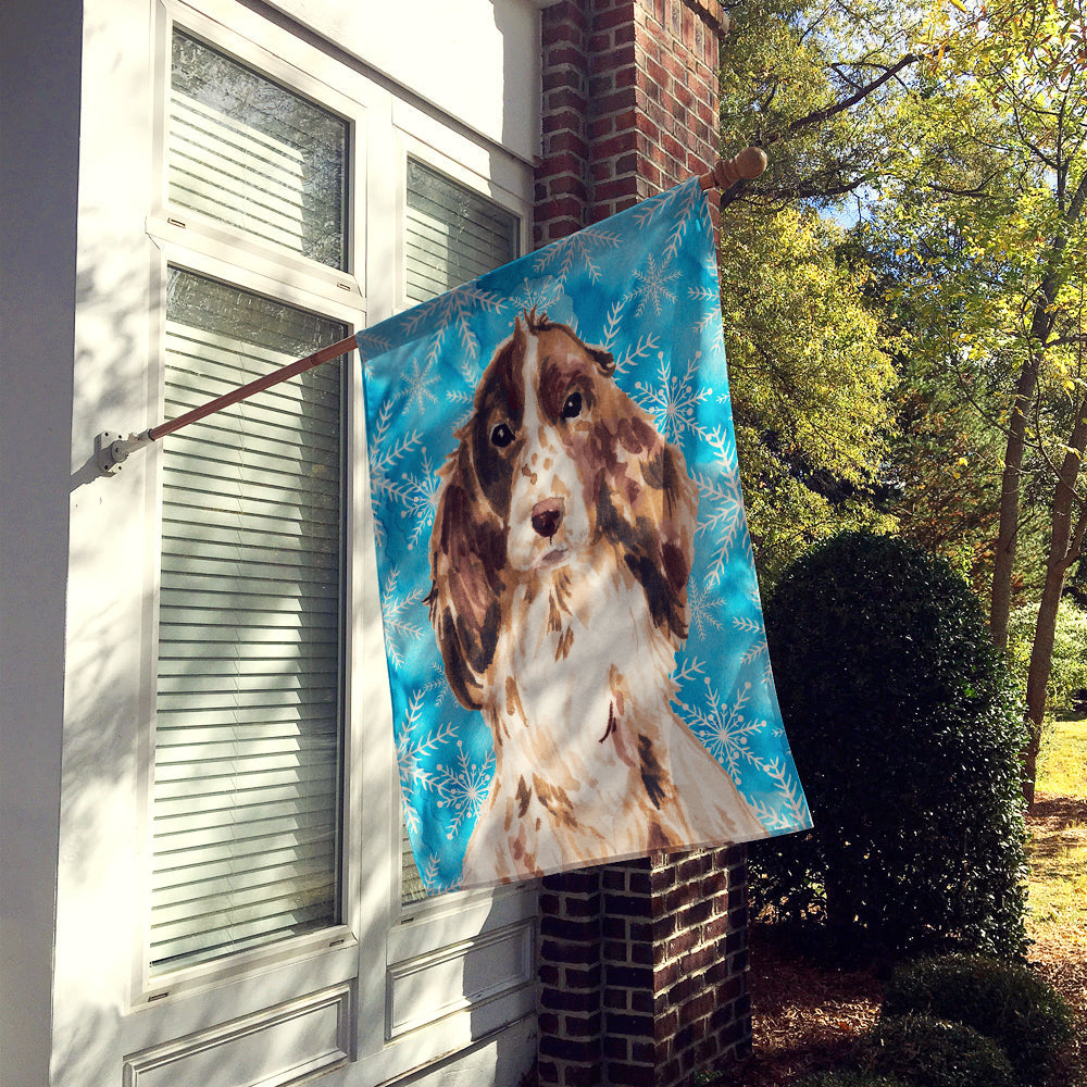Brown Parti Winter House Flag 28x40 Porch Sleeve Pole Decorative Outside Yard Banner Artwork Wall Hanging, Polyester
