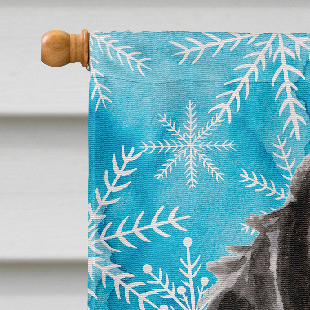 Black Parti Winter House Flag 28x40 Porch Sleeve Pole Decorative Outside Yard Banner Artwork Wall Hanging, Polyester