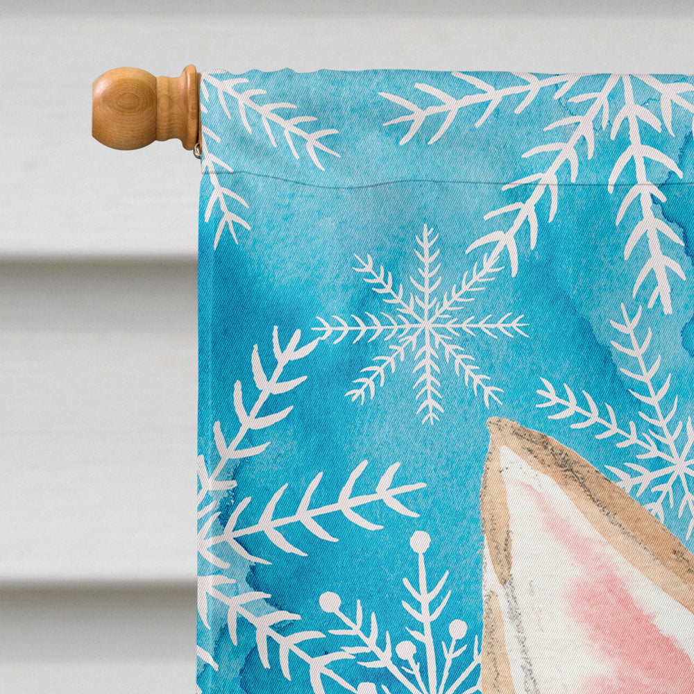 Corgi Winter House Flag 28x40 Porch Sleeve Pole Decorative Outside Yard Banner Artwork Wall Hanging, Polyester