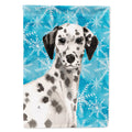 Dalmatian Winter House Flag 28x40 Porch Sleeve Pole Decorative Outside Yard Banner Artwork Wall Hanging, Polyester