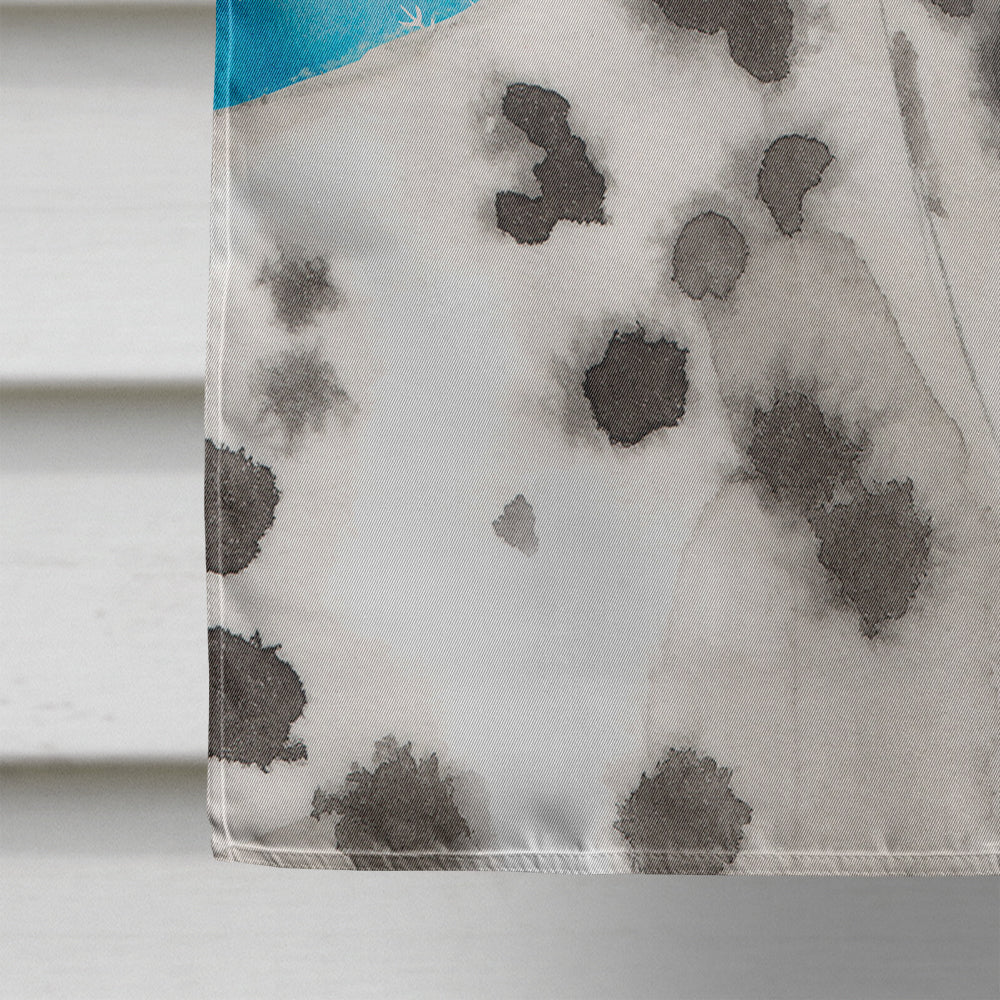 Dalmatian Winter House Flag 28x40 Porch Sleeve Pole Decorative Outside Yard Banner Artwork Wall Hanging, Polyester