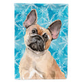 Fawn French Bulldog Winter House Flag 28x40 Porch Sleeve Pole Decorative Outside Yard Banner Artwork Wall Hanging, Polyester