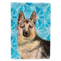 German Shepherd Winter House Flag 28x40 Porch Sleeve Pole Decorative Outside Yard Banner Artwork Wall Hanging, Polyester