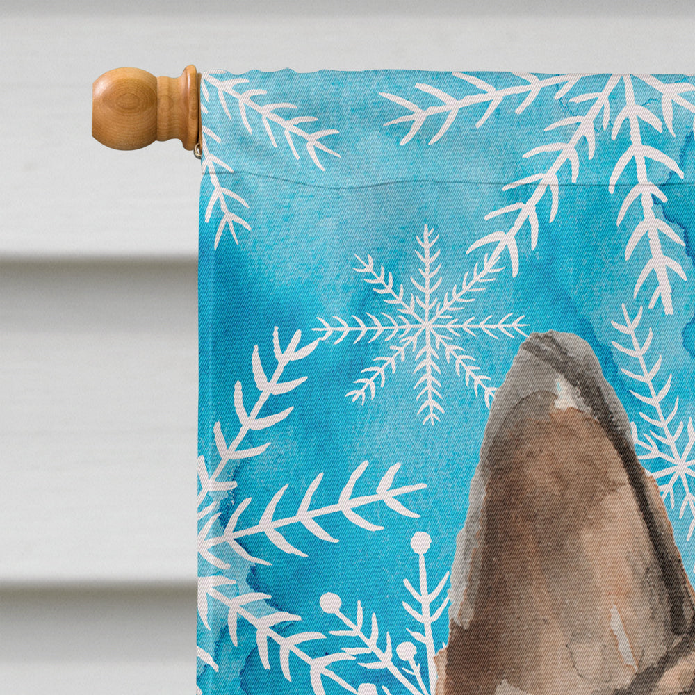 German Shepherd Winter House Flag 28x40 Porch Sleeve Pole Decorative Outside Yard Banner Artwork Wall Hanging, Polyester