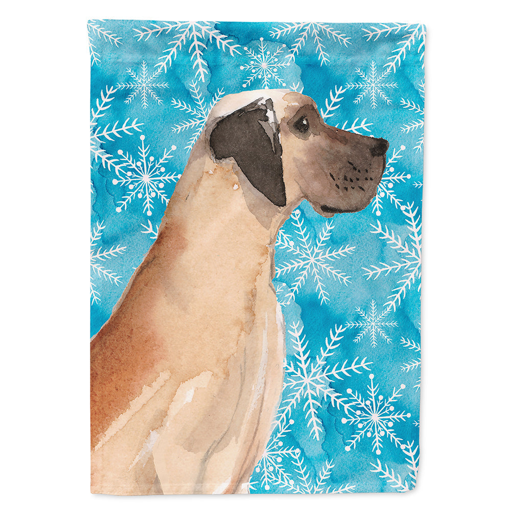 Fawn Natural Great Dane Winter House Flag 28x40 Porch Sleeve Pole Decorative Outside Yard Banner Artwork Wall Hanging, Polyester