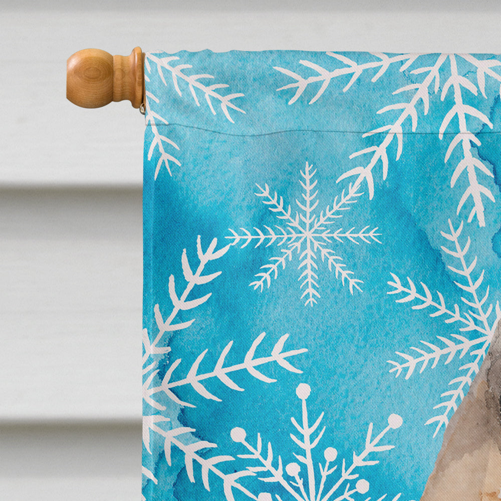 Fawn Natural Great Dane Winter House Flag 28x40 Porch Sleeve Pole Decorative Outside Yard Banner Artwork Wall Hanging, Polyester