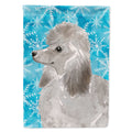 Grey Standard Poodle Winter House Flag 28x40 Porch Sleeve Pole Decorative Outside Yard Banner Artwork Wall Hanging, Polyester