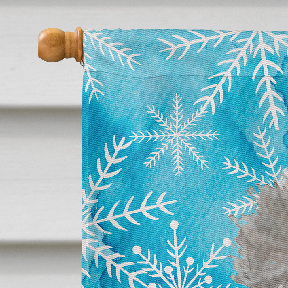 Grey Standard Poodle Winter House Flag 28x40 Porch Sleeve Pole Decorative Outside Yard Banner Artwork Wall Hanging, Polyester