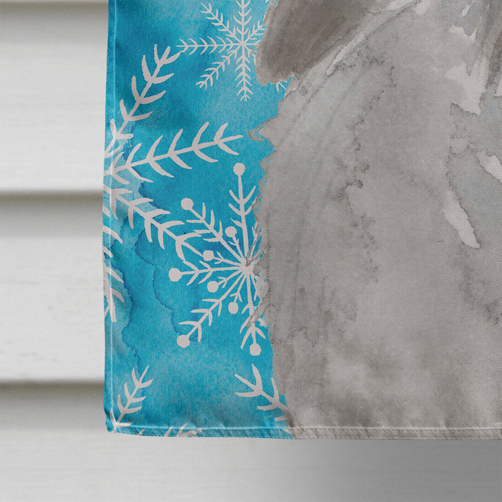 Grey Standard Poodle Winter House Flag 28x40 Porch Sleeve Pole Decorative Outside Yard Banner Artwork Wall Hanging, Polyester