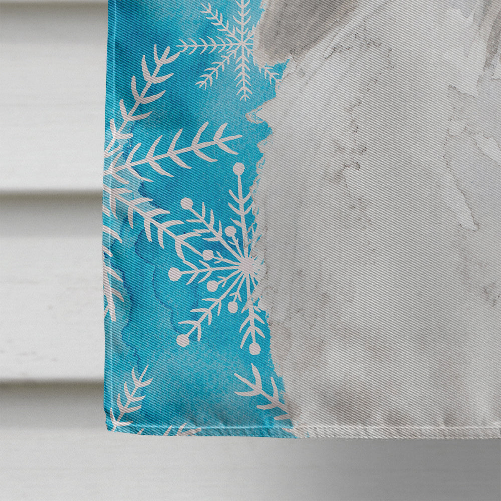 White Standard Poodle Winter House Flag 28x40 Porch Sleeve Pole Decorative Outside Yard Banner Artwork Wall Hanging, Polyester