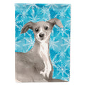 Italian Greyhound Winter House Flag 28x40 Porch Sleeve Pole Decorative Outside Yard Banner Artwork Wall Hanging, Polyester
