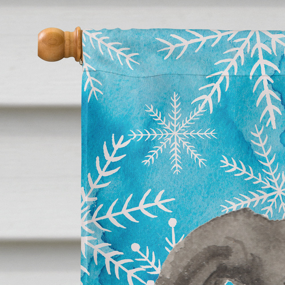 Italian Greyhound Winter House Flag 28x40 Porch Sleeve Pole Decorative Outside Yard Banner Artwork Wall Hanging, Polyester
