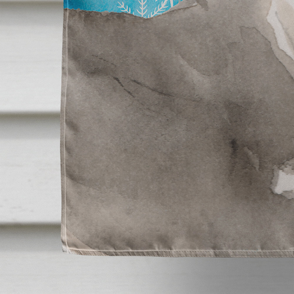 Italian Greyhound Winter House Flag 28x40 Porch Sleeve Pole Decorative Outside Yard Banner Artwork Wall Hanging, Polyester