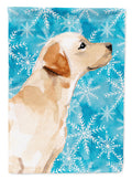 Yellow Labrador #2 Winter House Flag 28x40 Porch Sleeve Pole Decorative Outside Yard Banner Artwork Wall Hanging, Polyester