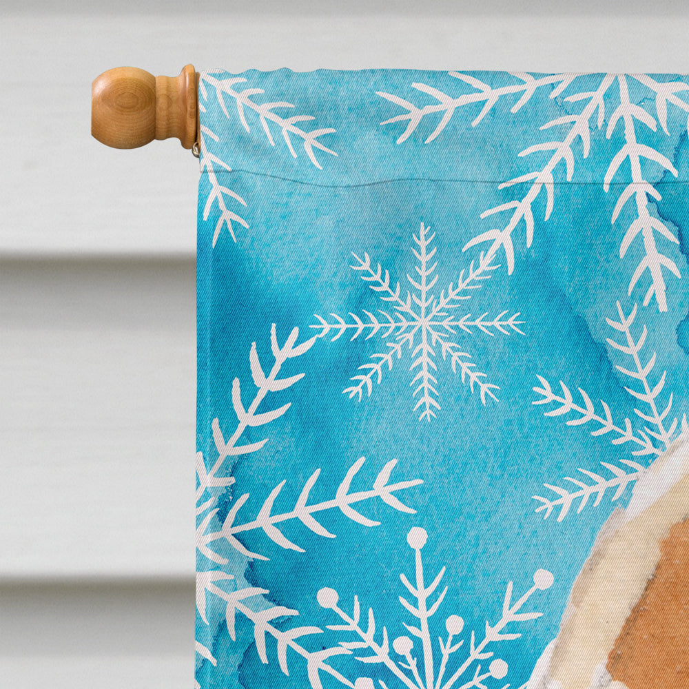 Yellow Labrador #2 Winter House Flag 28x40 Porch Sleeve Pole Decorative Outside Yard Banner Artwork Wall Hanging, Polyester