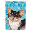 Long Haired Chihuahua Winter House Flag 28x40 Porch Sleeve Pole Decorative Outside Yard Banner Artwork Wall Hanging, Polyester