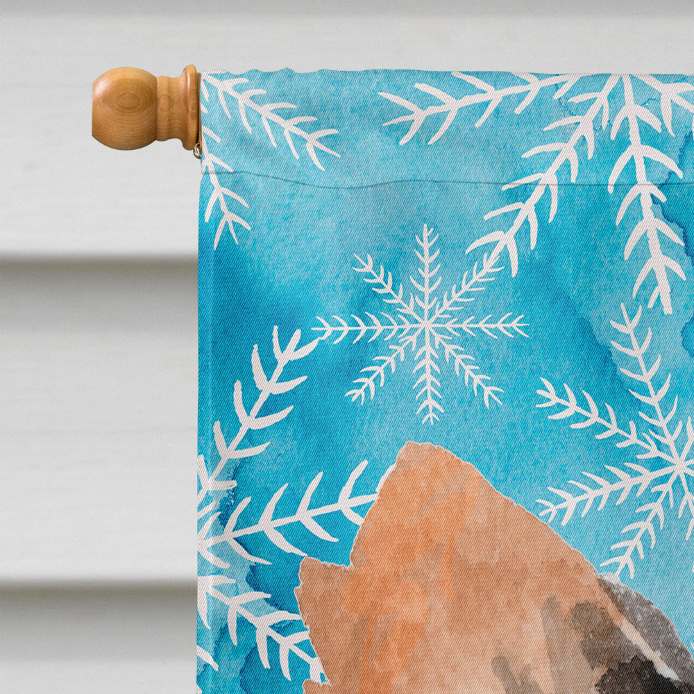 Long Haired Chihuahua Winter House Flag 28x40 Porch Sleeve Pole Decorative Outside Yard Banner Artwork Wall Hanging, Polyester