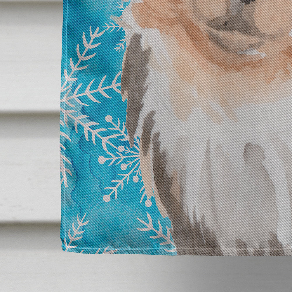 Long Haired Chihuahua Winter House Flag 28x40 Porch Sleeve Pole Decorative Outside Yard Banner Artwork Wall Hanging, Polyester