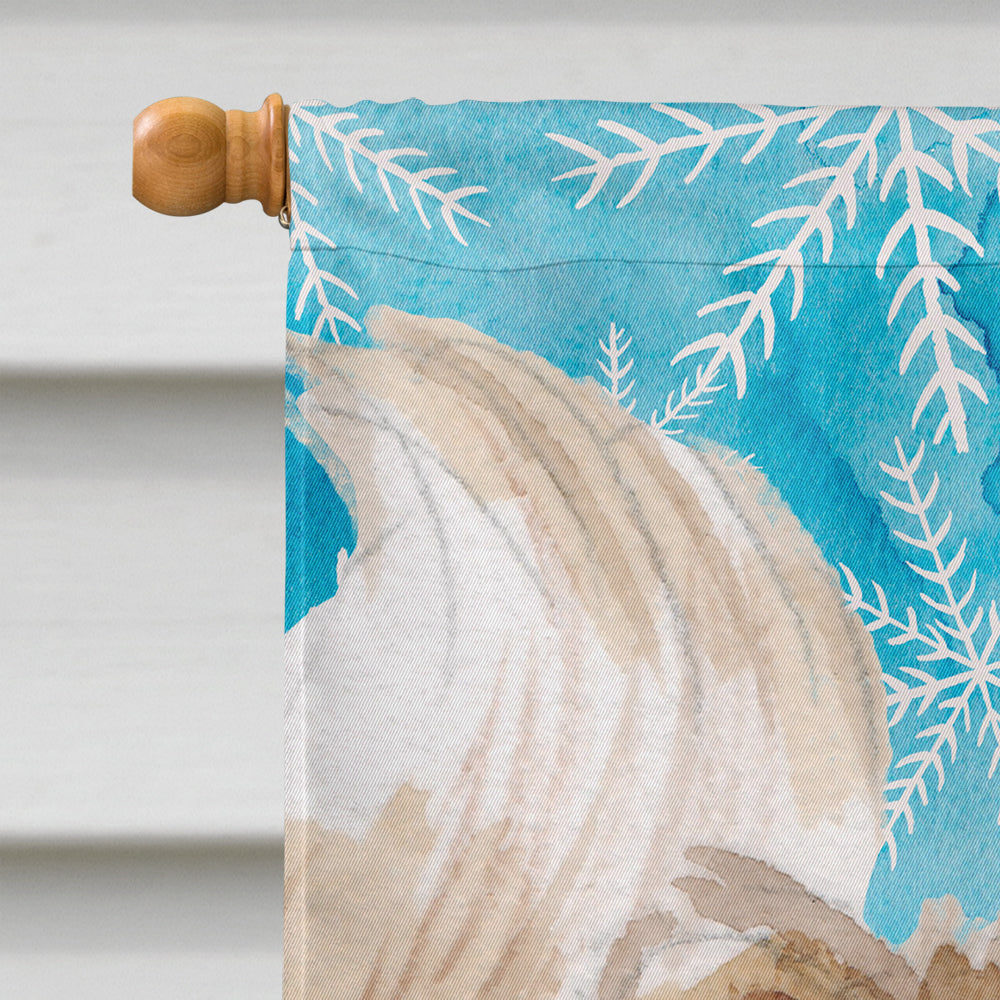 Pomeranian Winter House Flag 28x40 Porch Sleeve Pole Decorative Outside Yard Banner Artwork Wall Hanging, Polyester