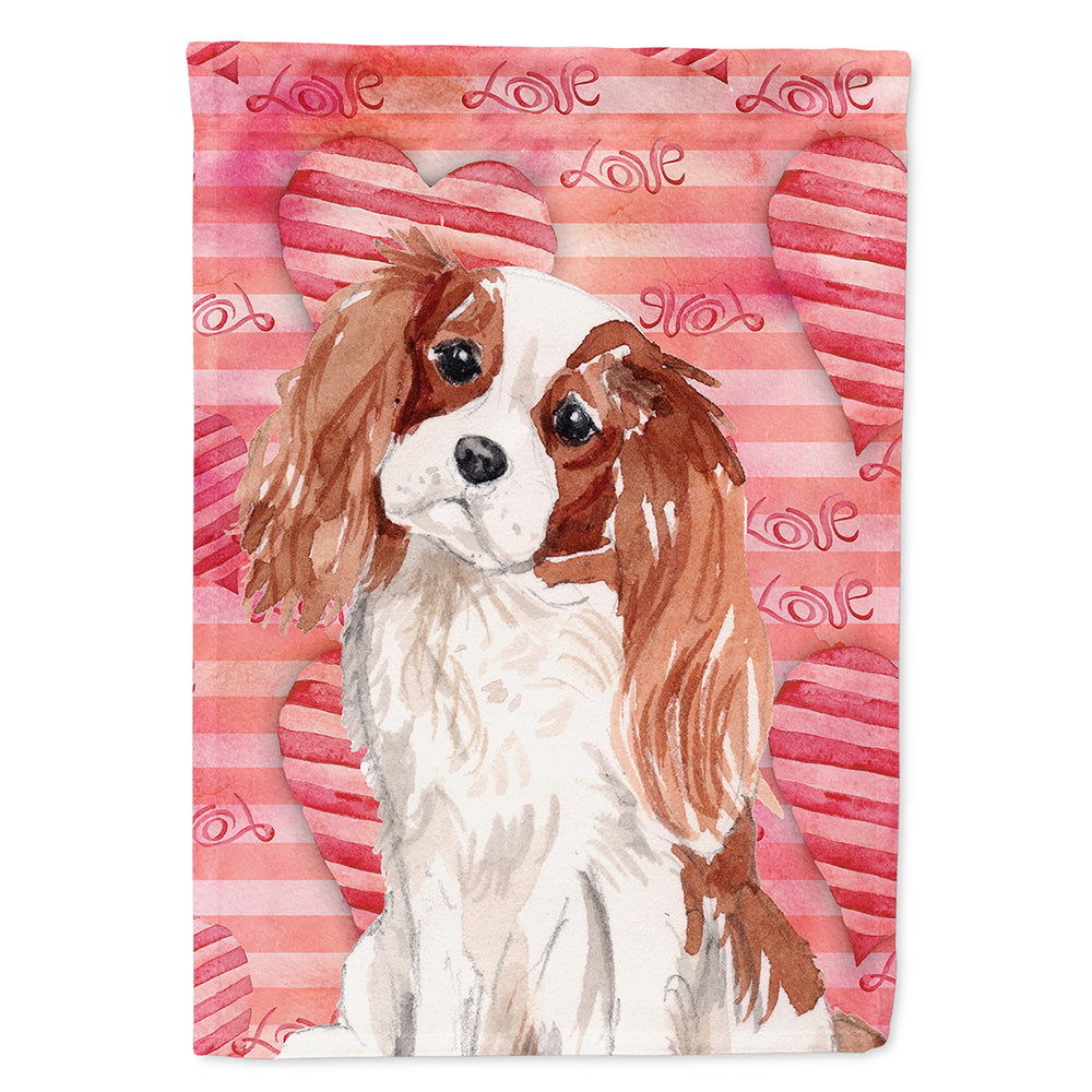 Blenheim Cavalier Spaniel Love House Flag 28x40 Porch Sleeve Pole Decorative Outside Yard Banner Artwork Wall Hanging, Polyester