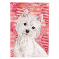 Westie Love House Flag 28x40 Porch Sleeve Pole Decorative Outside Yard Banner Artwork Wall Hanging, Polyester