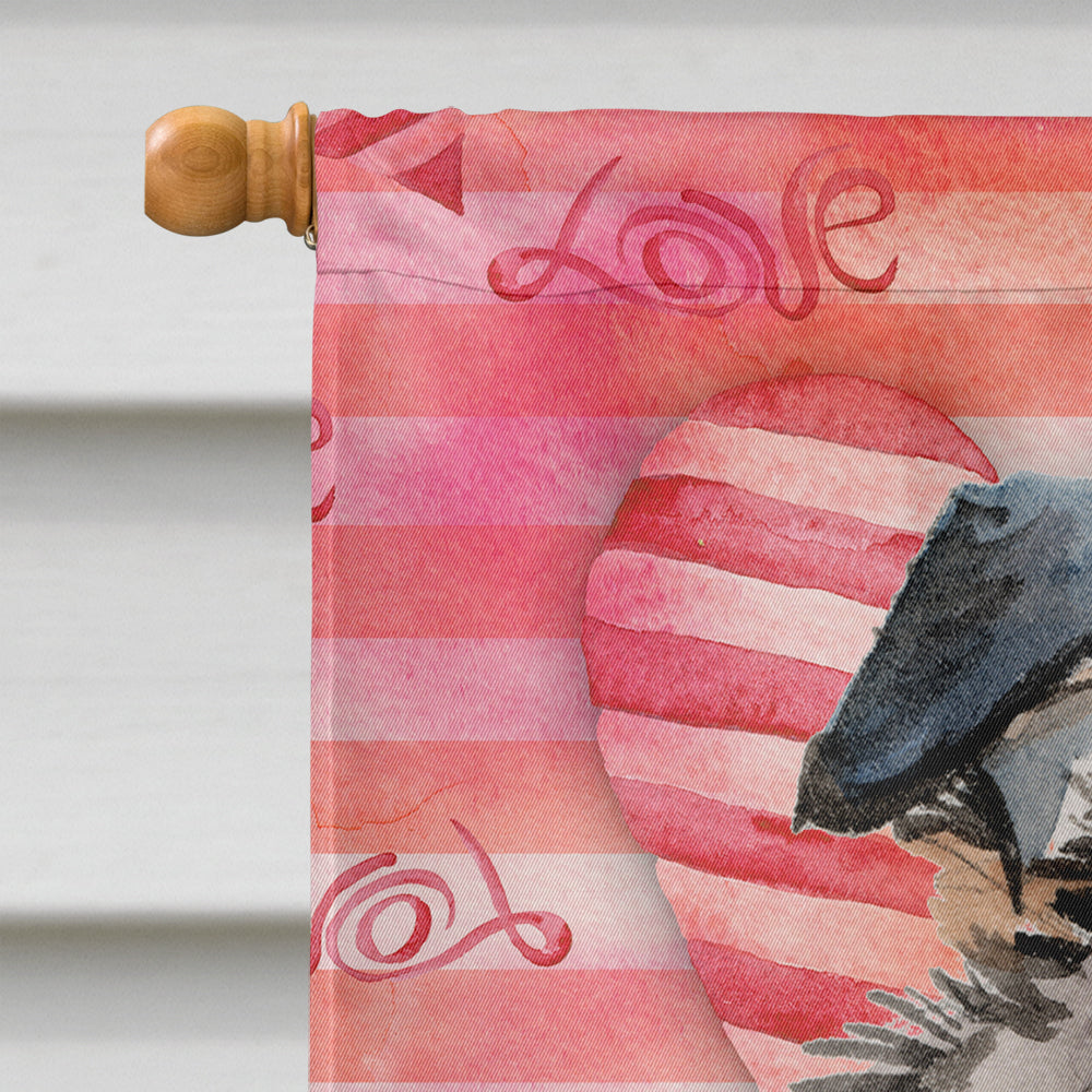 Australian Shepherd Love House Flag 28x40 Porch Sleeve Pole Decorative Outside Yard Banner Artwork Wall Hanging, Polyester