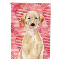 Yellow Labrador Love House Flag 28x40 Porch Sleeve Pole Decorative Outside Yard Banner Artwork Wall Hanging, Polyester