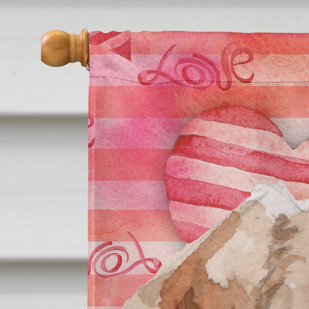 Wire Hair Jack Russell Love House Flag 28x40 Porch Sleeve Pole Decorative Outside Yard Banner Artwork Wall Hanging, Polyester