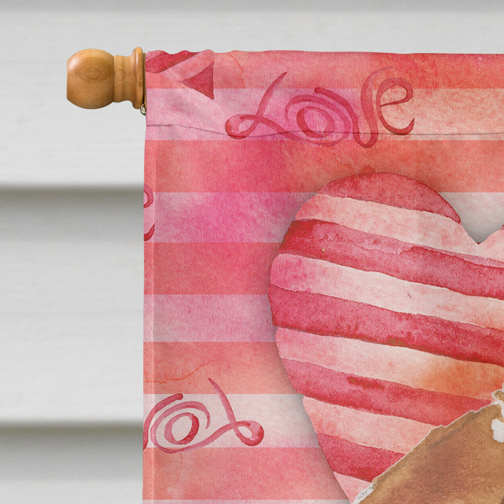 Beagle Love House Flag 28x40 Porch Sleeve Pole Decorative Outside Yard Banner Artwork Wall Hanging, Polyester