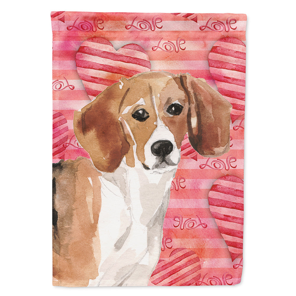 Beagle Love House Flag 28x40 Porch Sleeve Pole Decorative Outside Yard Banner Artwork Wall Hanging, Polyester