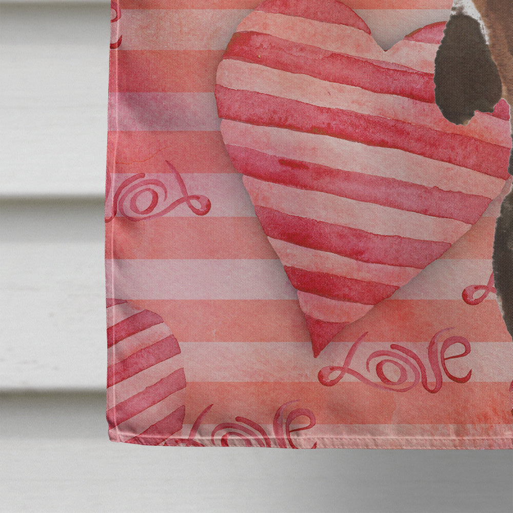 Black and Tan Dachshund Love House Flag 28x40 Porch Sleeve Pole Decorative Outside Yard Banner Artwork Wall Hanging, Polyester