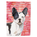 Black White French Bulldog Love House Flag 28x40 Porch Sleeve Pole Decorative Outside Yard Banner Artwork Wall Hanging, Polyester