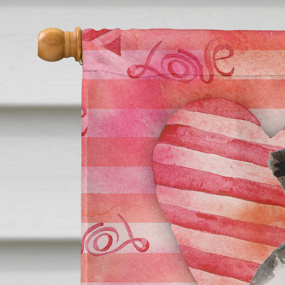 Border Collie Love House Flag 28x40 Porch Sleeve Pole Decorative Outside Yard Banner Artwork Wall Hanging, Polyester