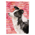 Border Collie Love House Flag 28x40 Porch Sleeve Pole Decorative Outside Yard Banner Artwork Wall Hanging, Polyester