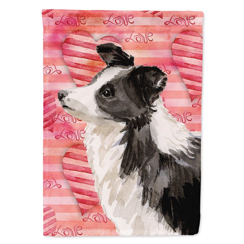 Border Collie Love House Flag 28x40 Porch Sleeve Pole Decorative Outside Yard Banner Artwork Wall Hanging, Polyester