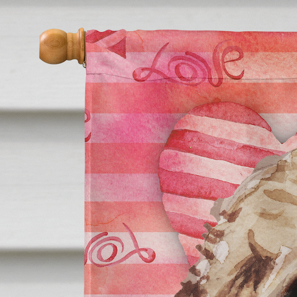 Brown Cockapoo Love House Flag 28x40 Porch Sleeve Pole Decorative Outside Yard Banner Artwork Wall Hanging, Polyester