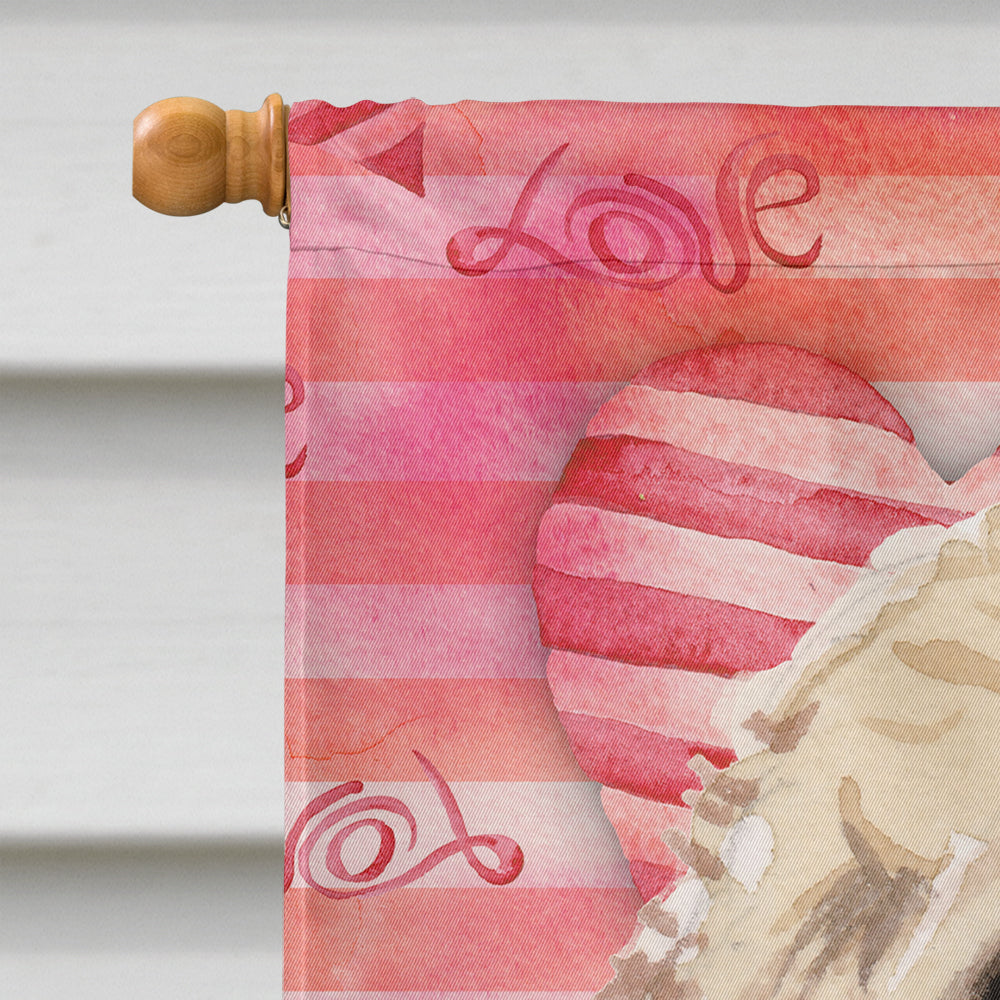 Champagne Cockapoo Love House Flag 28x40 Porch Sleeve Pole Decorative Outside Yard Banner Artwork Wall Hanging, Polyester