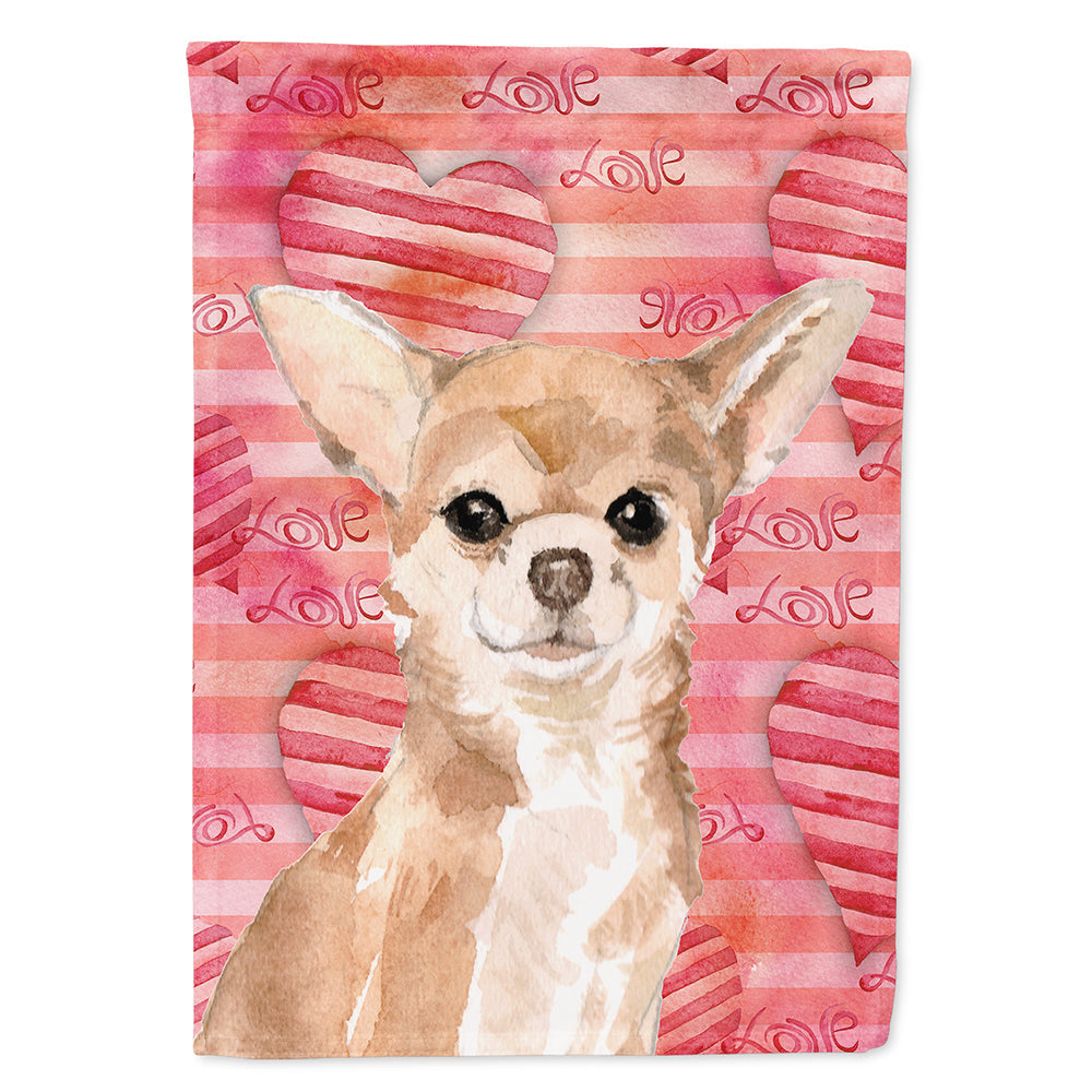 Chihuahua Love House Flag 28x40 Porch Sleeve Pole Decorative Outside Yard Banner Artwork Wall Hanging, Polyester