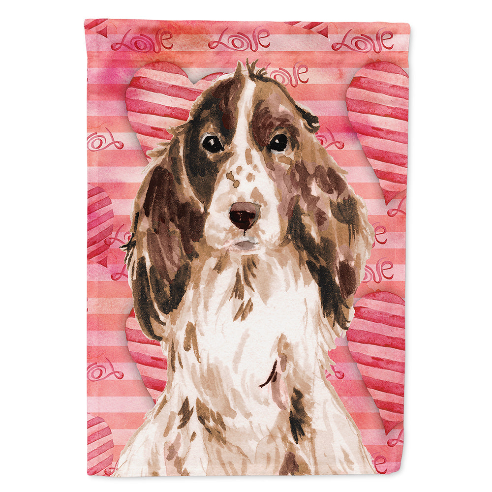 Brown Parti Love House Flag 28x40 Porch Sleeve Pole Decorative Outside Yard Banner Artwork Wall Hanging, Polyester
