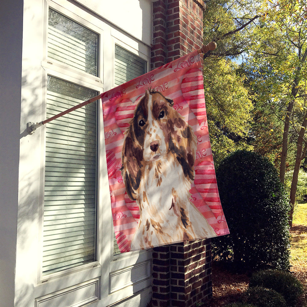 Brown Parti Love House Flag 28x40 Porch Sleeve Pole Decorative Outside Yard Banner Artwork Wall Hanging, Polyester