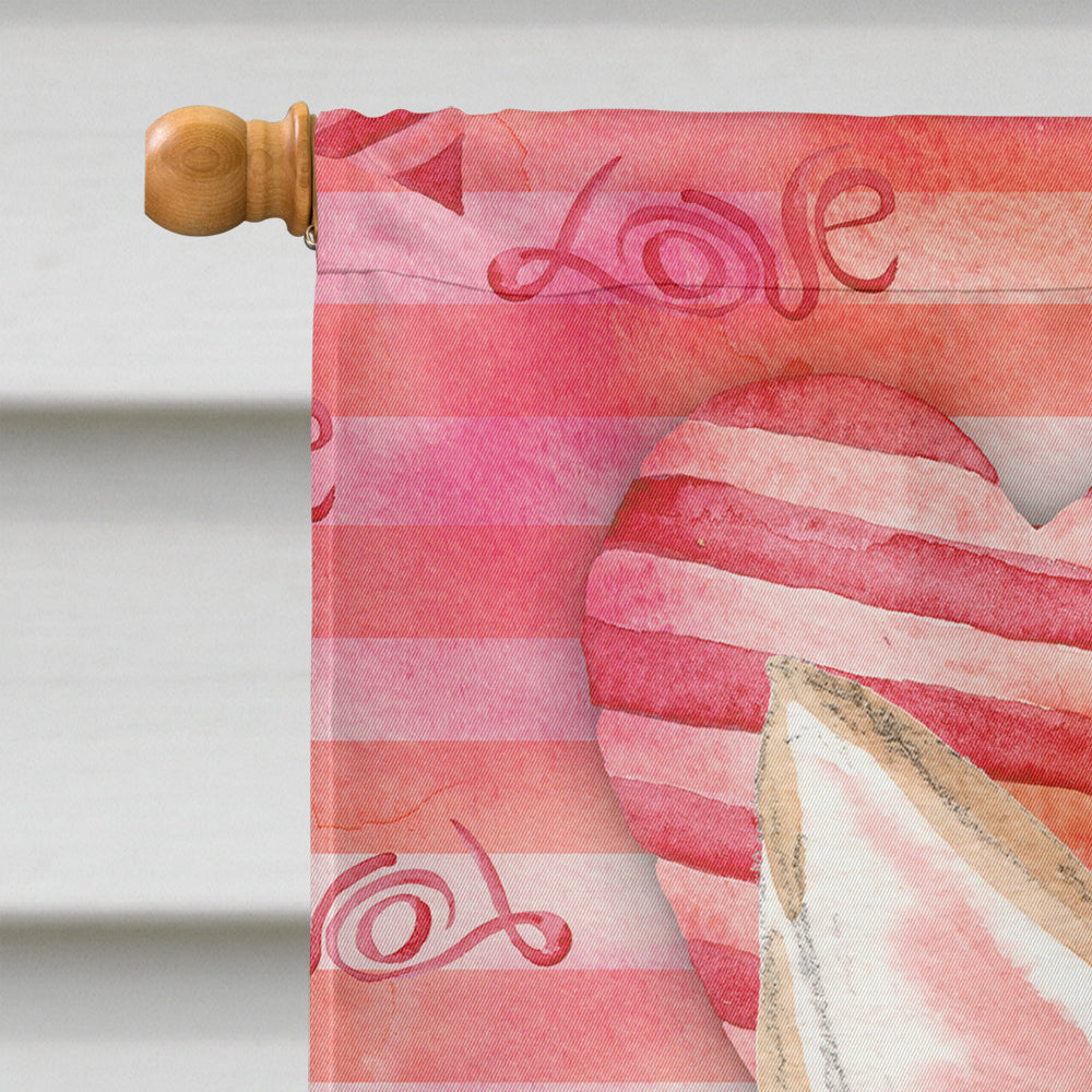 Corgi Love House Flag 28x40 Porch Sleeve Pole Decorative Outside Yard Banner Artwork Wall Hanging, Polyester