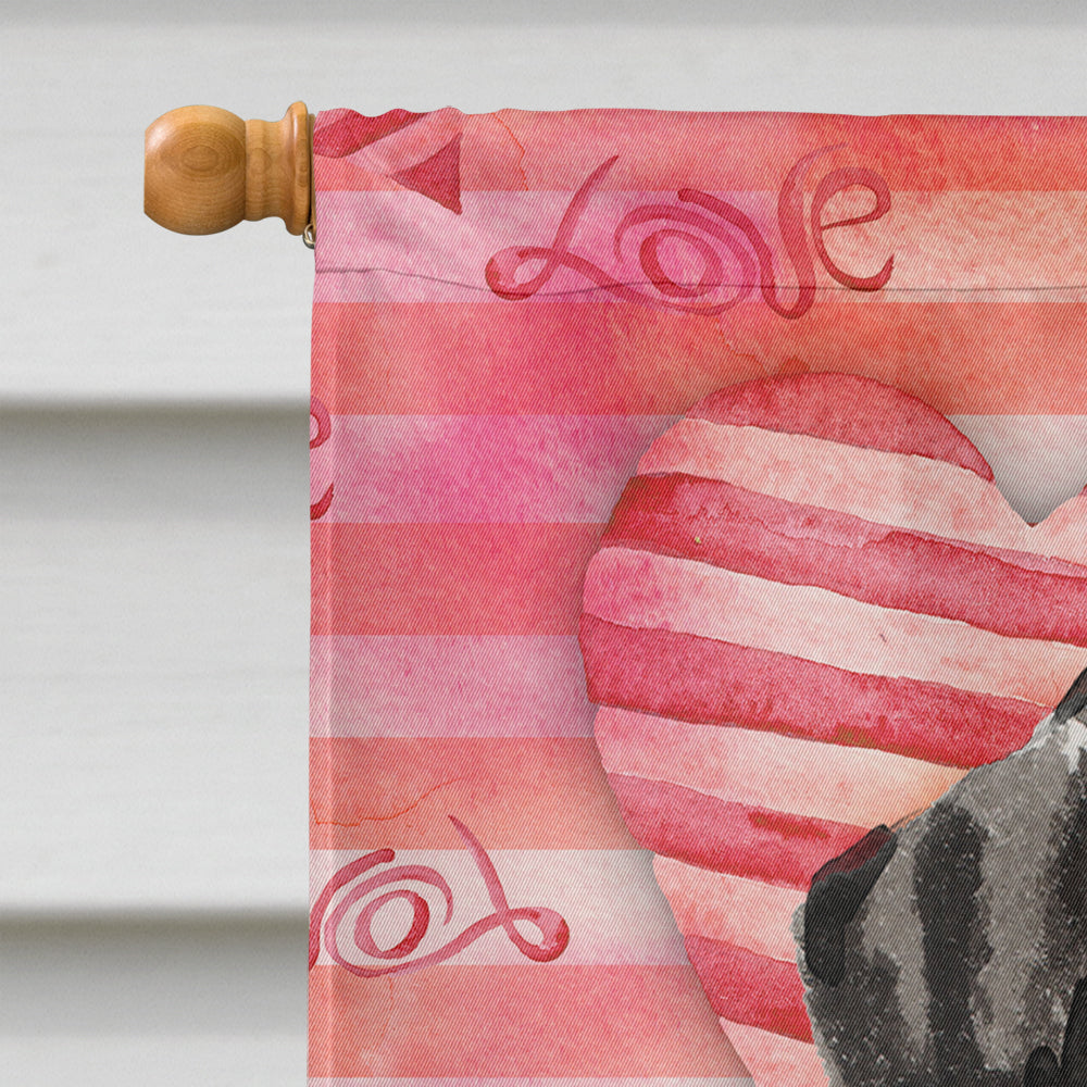 Dalmatian Love House Flag 28x40 Porch Sleeve Pole Decorative Outside Yard Banner Artwork Wall Hanging, Polyester