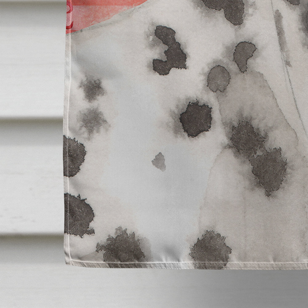 Dalmatian Love House Flag 28x40 Porch Sleeve Pole Decorative Outside Yard Banner Artwork Wall Hanging, Polyester