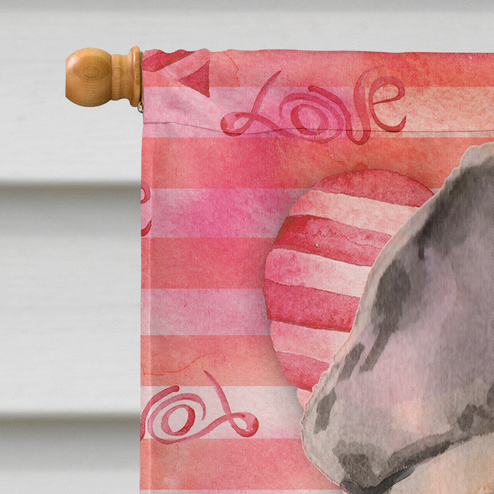 Fawn French Bulldog Love House Flag 28x40 Porch Sleeve Pole Decorative Outside Yard Banner Artwork Wall Hanging, Polyester