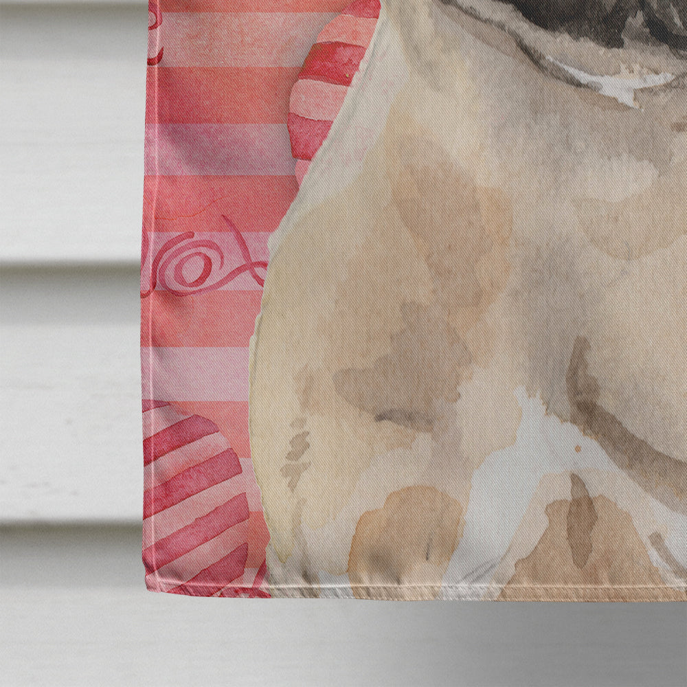 Fawn French Bulldog Love House Flag 28x40 Porch Sleeve Pole Decorative Outside Yard Banner Artwork Wall Hanging, Polyester