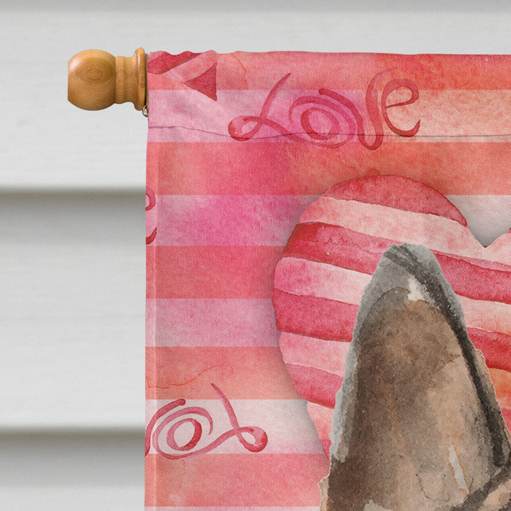 German Shepherd Love House Flag 28x40 Porch Sleeve Pole Decorative Outside Yard Banner Artwork Wall Hanging, Polyester
