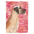 Fawn Natural Great Dane Love House Flag 28x40 Porch Sleeve Pole Decorative Outside Yard Banner Artwork Wall Hanging, Polyester