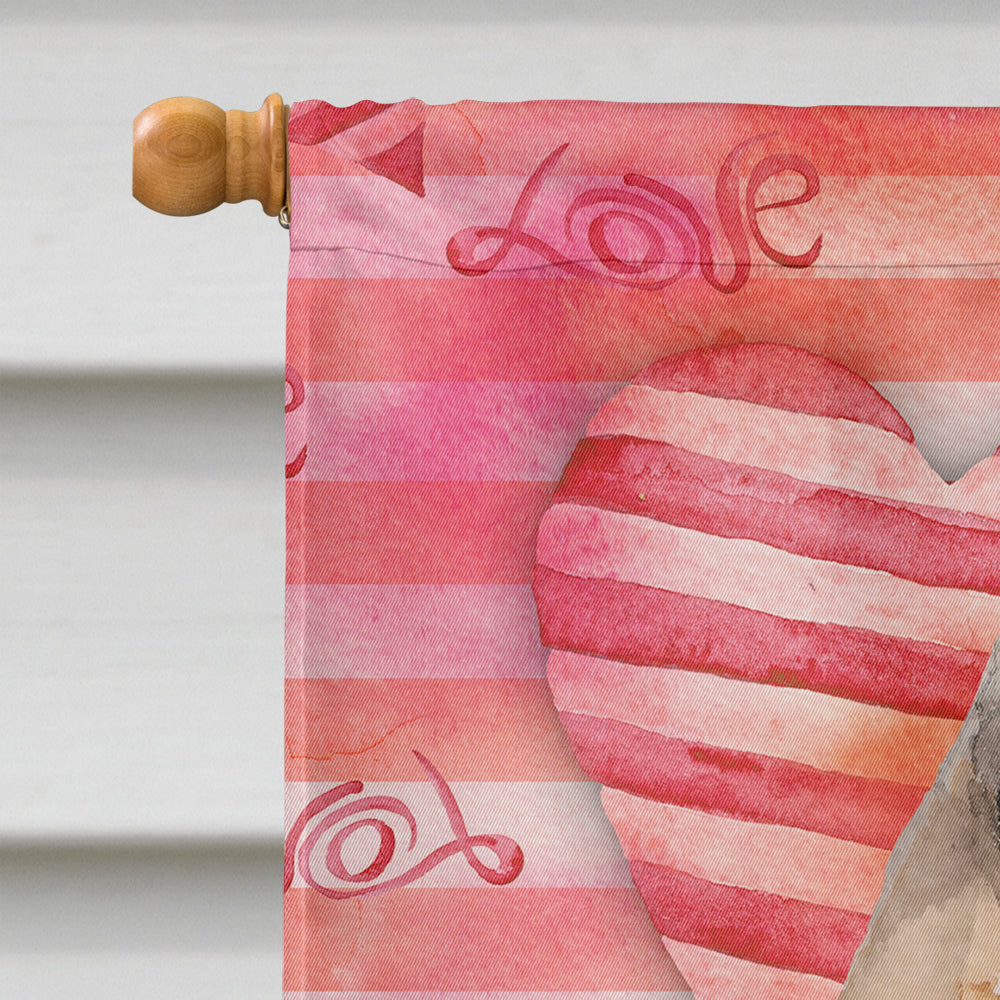 Fawn Natural Great Dane Love House Flag 28x40 Porch Sleeve Pole Decorative Outside Yard Banner Artwork Wall Hanging, Polyester