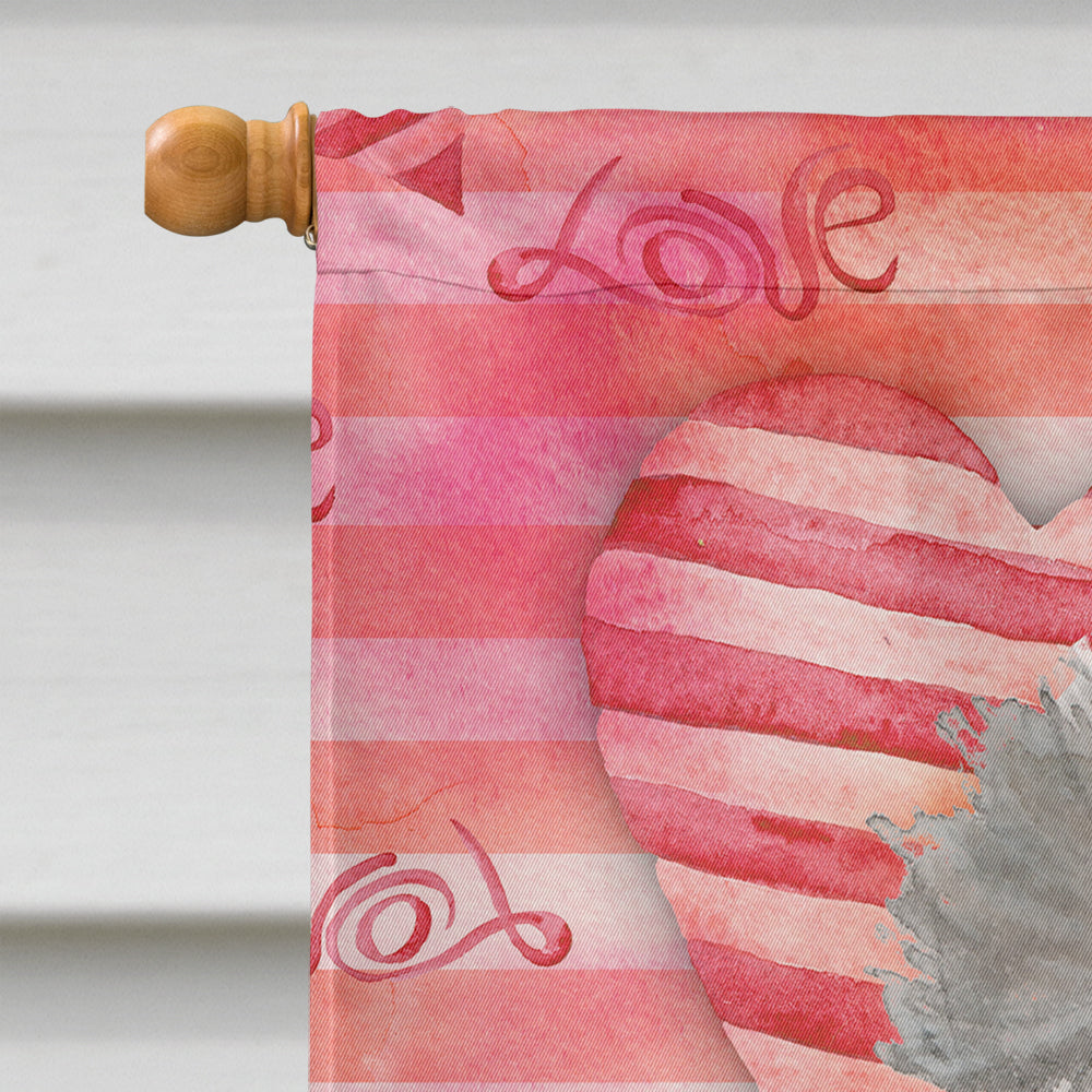 Grey Standard Poodle Love House Flag 28x40 Porch Sleeve Pole Decorative Outside Yard Banner Artwork Wall Hanging, Polyester