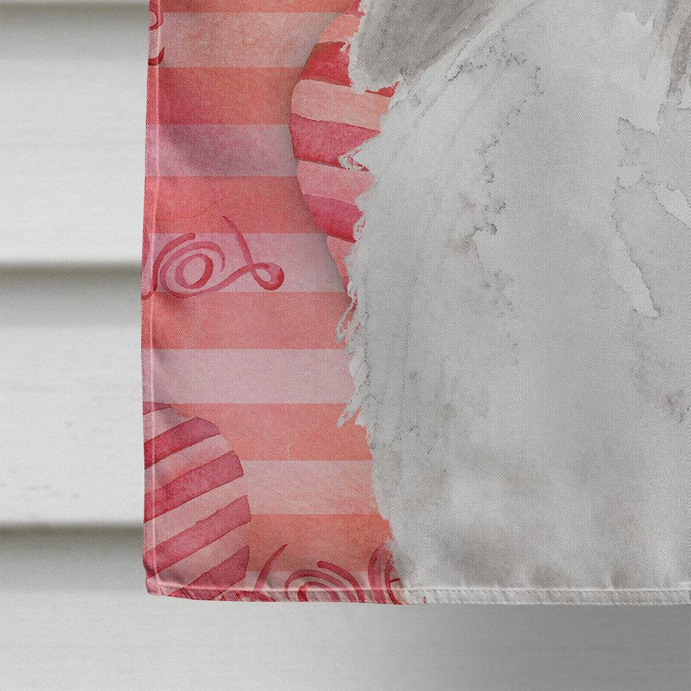 White Standard Poodle Love House Flag 28x40 Porch Sleeve Pole Decorative Outside Yard Banner Artwork Wall Hanging, Polyester